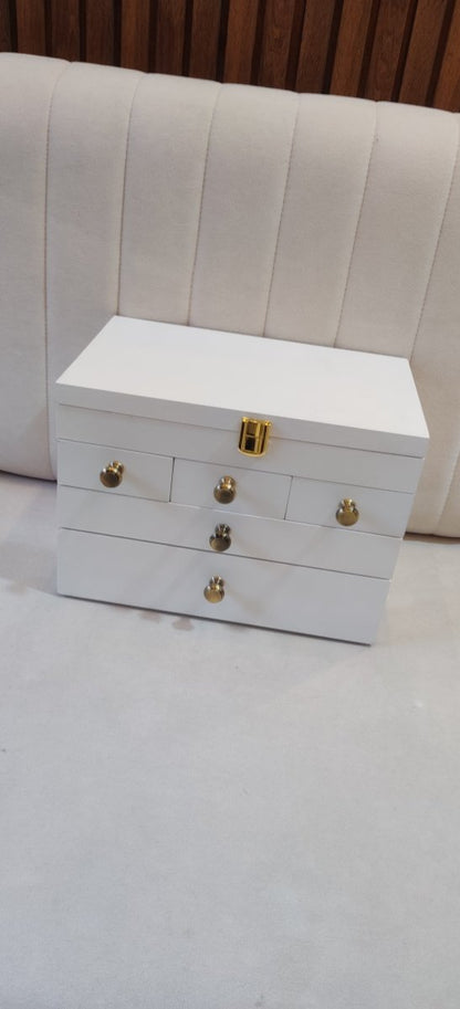 Vintage Wooden Cosmetic/Stationary Closed Organizer Drawers - Black | Verified Sustainable by Brown Living™