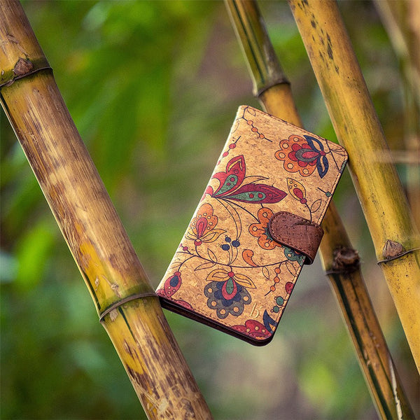 Buy Virya Printed Cork Slimfold Wallet - Bloom | Shop Verified Sustainable Products on Brown Living