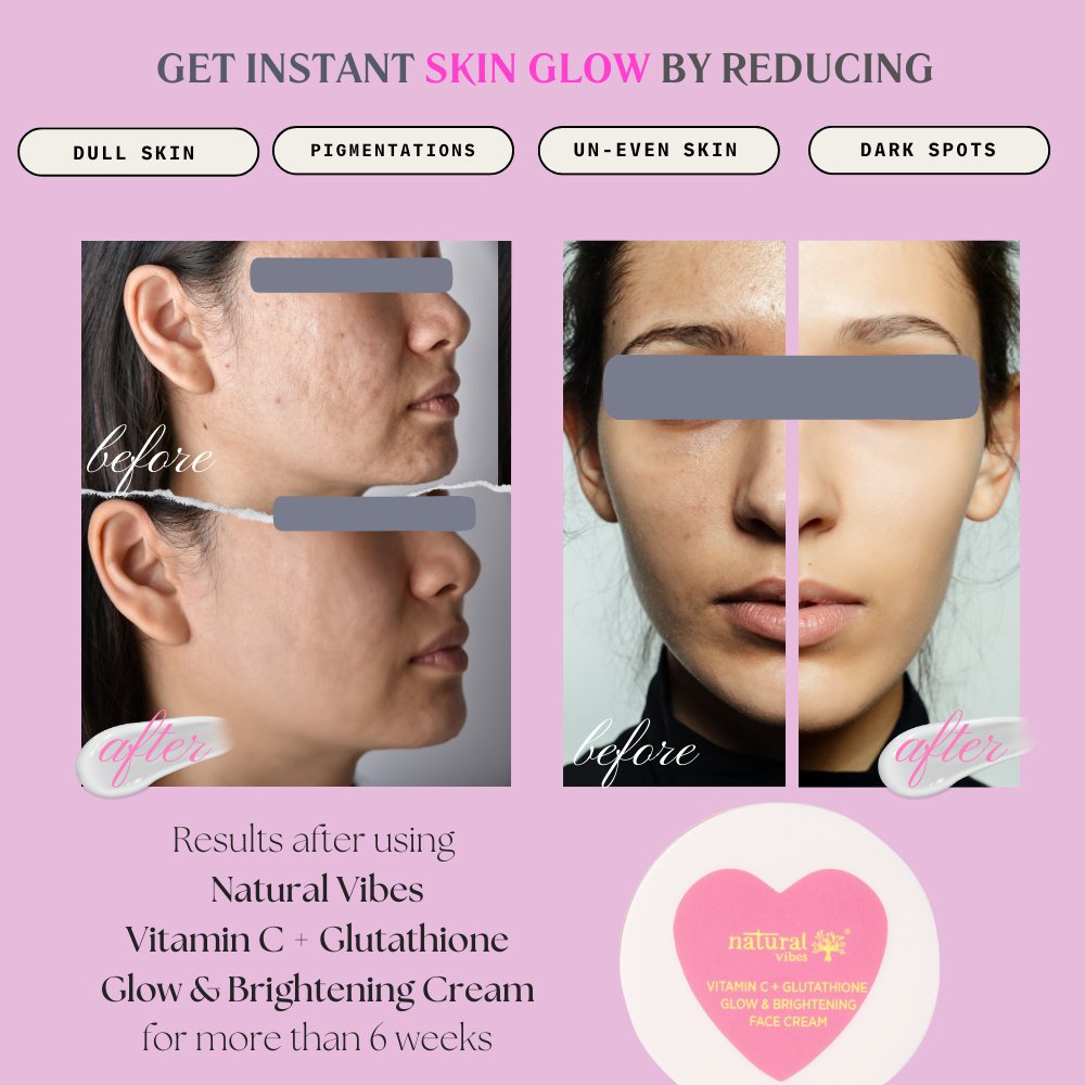 Vitamin C + Glutathione Glow Day & Night Cream 50 g – Face Cream by Natural Vibes available on Brown Living™. . SKU: NV_vita_gluta_cream_50g. Img 4.