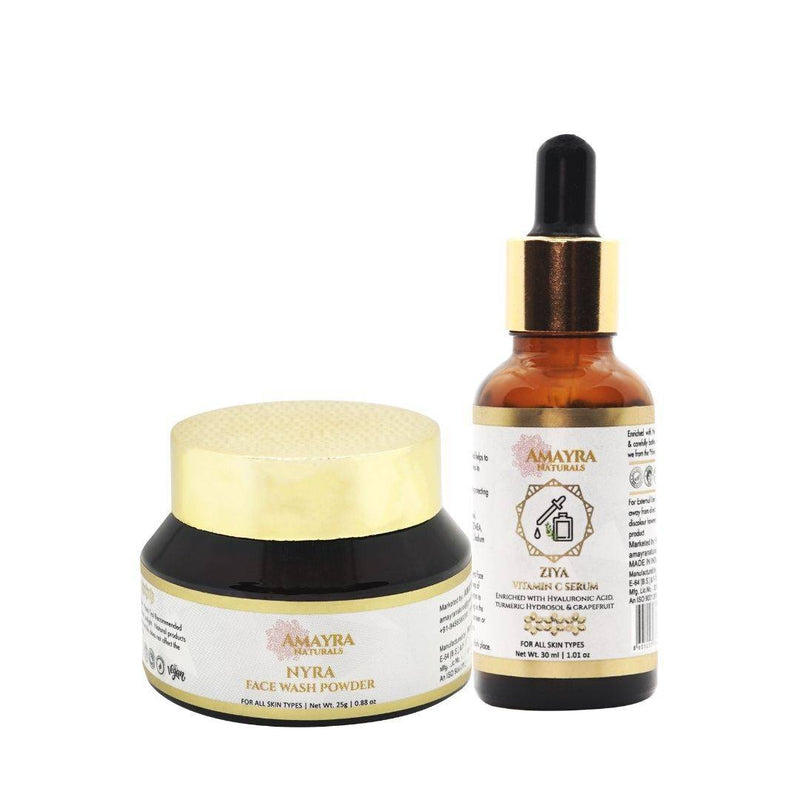 Buy Vitamin C Skin Booster Bundle - 15% Vitamin C Serum, Brightening Face Wash Powder [3-In-1] | Shop Verified Sustainable Face Serum on Brown Living™