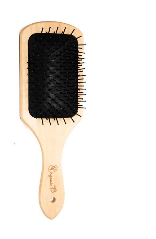 Volumonising & Anti - frizz Eco - strong Teak Paddle hairbrush | Square, Medium | Verified Sustainable by Brown Living™