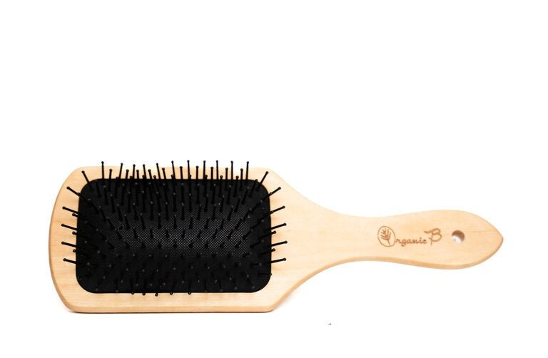 Volumonising & Anti-frizz Eco-strong Teak Paddle hairbrush | Square, Medium | Verified Sustainable Personal care on Brown Living™