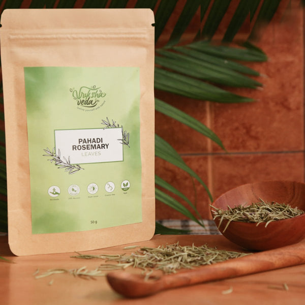 Buy Vriksha Veda Pahadi Rosemary Leaves- 50g | Shop Verified Sustainable Products on Brown Living