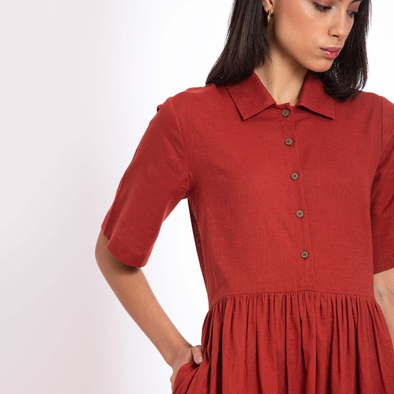 Buy Warm Red Maxi dress | Shop Verified Sustainable Products on Brown Living