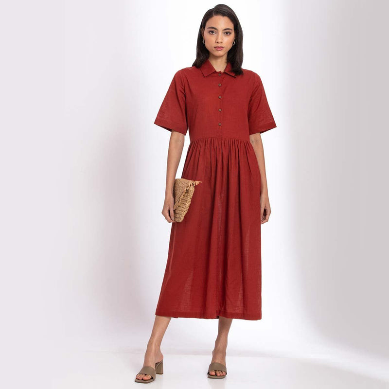 Warm Red Maxi dress | Verified Sustainable by Brown Living™