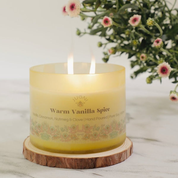 Buy Warm Vanilla Spice Soy Wax Candle | Hand-poured | Shop Verified Sustainable Candles & Fragrances on Brown Living™
