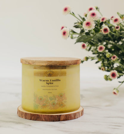 Warm Vanilla Spice Soy Wax Candle | Hand - poured | Verified Sustainable by Brown Living™