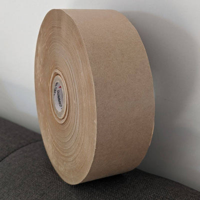 100% Recycled Water Activated Plain Paper Tape - 48mm x 183 metres - Made with Kraft Paper & Plant Based Adhesive – Packing Tape on Brown Living™. SKU: BLPT - 801. Img 2.
