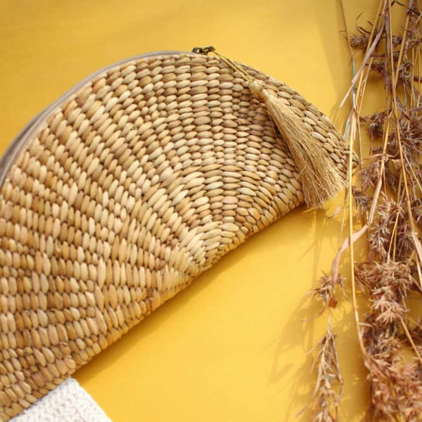 Water Reed (Kauna Grass) Purse- Medium | Verified Sustainable Womens Wallet on Brown Living™