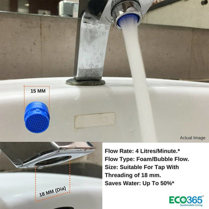 Water Saving Aerator - Save Upto 50% Water - 4Lpm | Pack Of 2 Foam Flow Tap Filter - Small | Verified Sustainable by Brown Living™