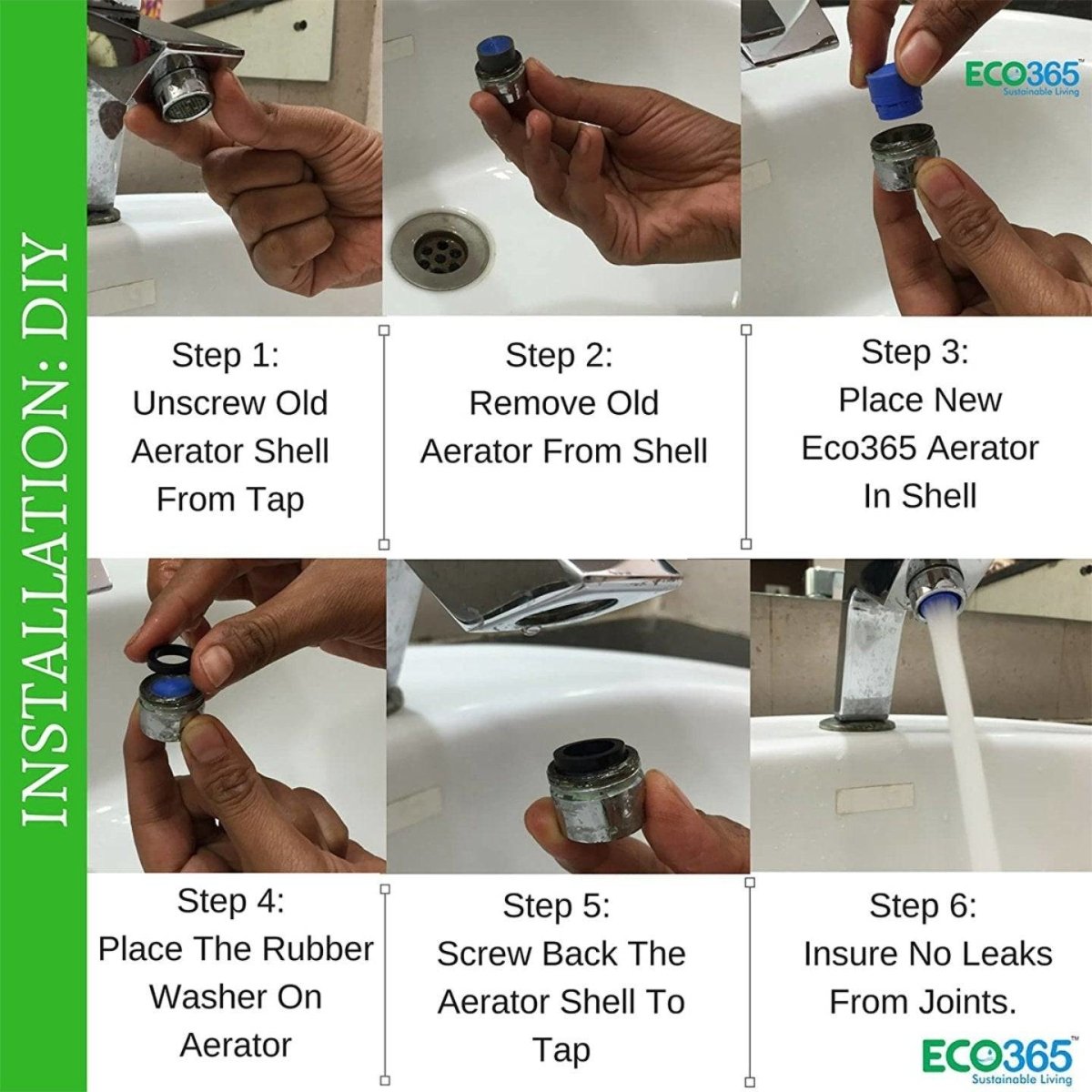 Water Saving Aerator - Save Upto 50% Water - 4Lpm | Pack Of 2 Foam Flow Tap Filter - Small | Verified Sustainable by Brown Living™