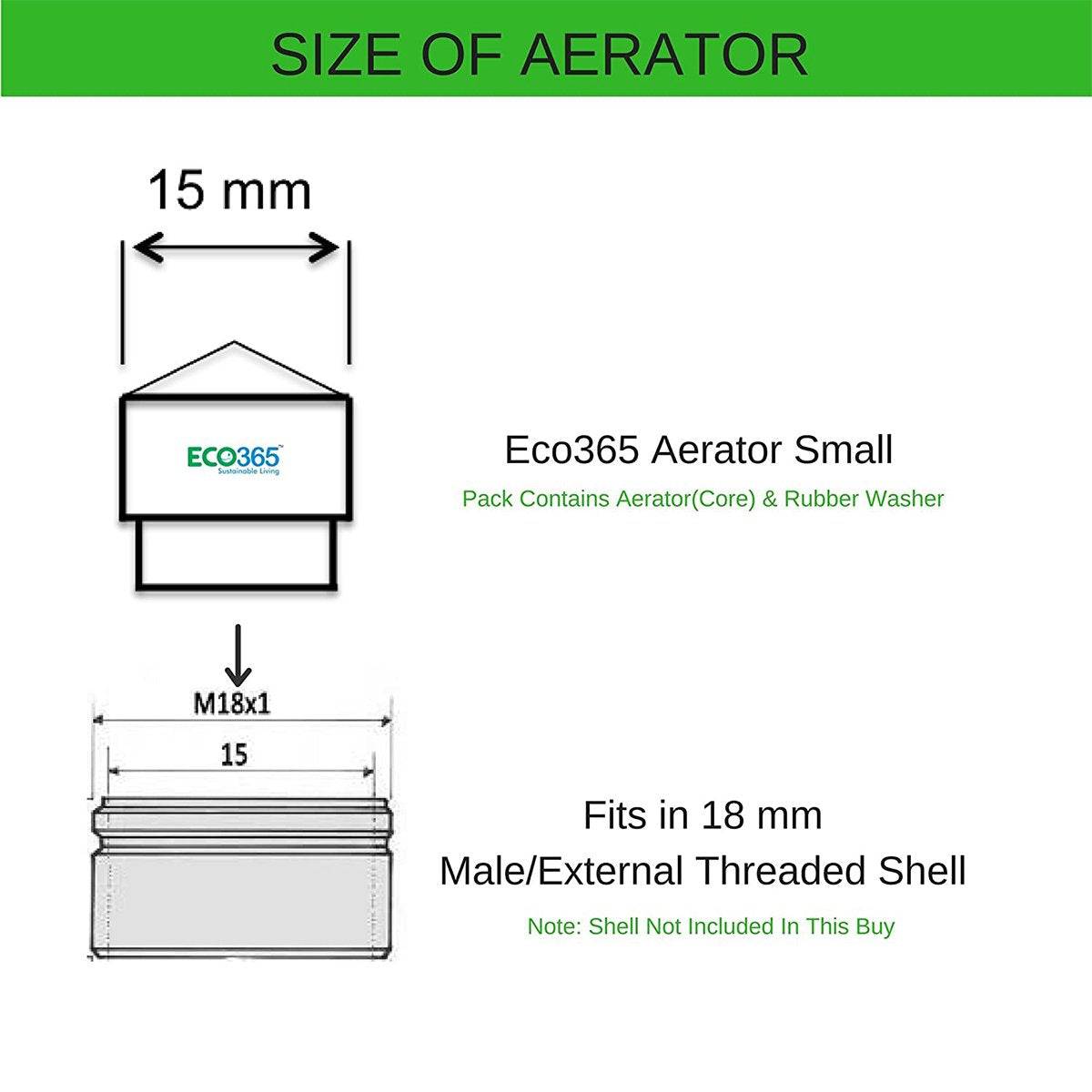 Water Saving Aerator - Save Upto 50% Water - 4Lpm | Pack Of 2 Foam Flow Tap Filter - Small | Verified Sustainable by Brown Living™