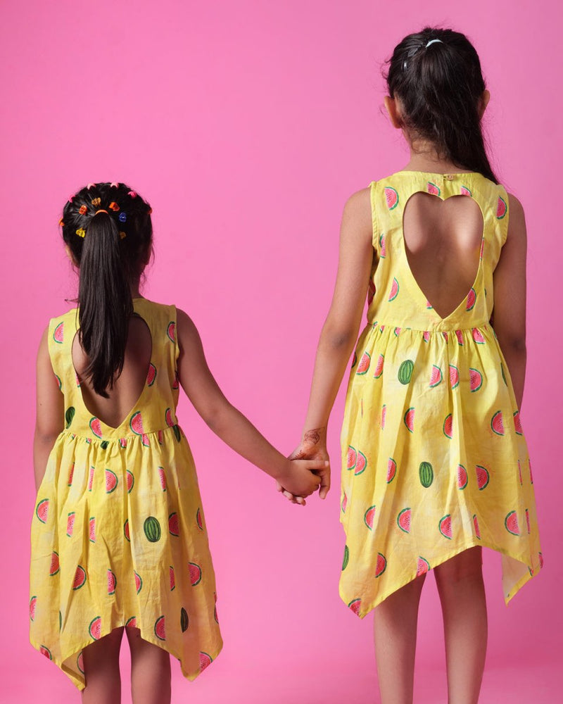 Buy Watermelon Splash Handkerchief Hem Dress | Shop Verified Sustainable Products on Brown Living