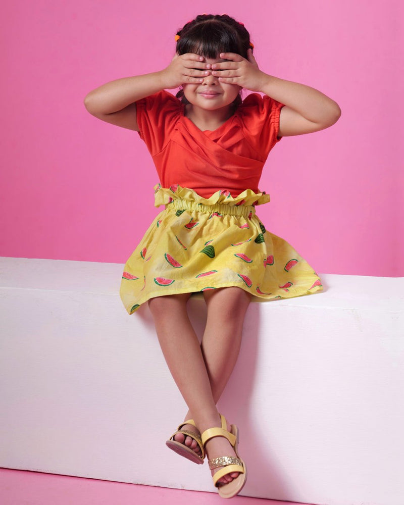 Buy Watermelon Splash Skirt | Shop Verified Sustainable Kids Skirts on Brown Living™