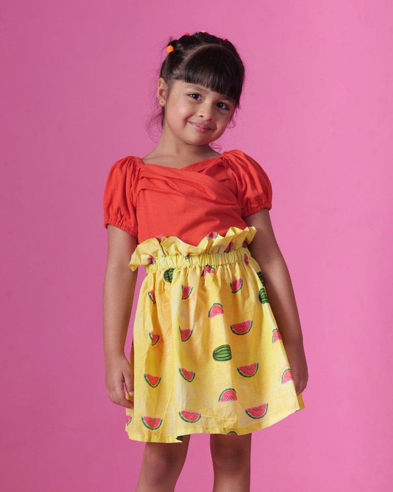 Buy Watermelon Splash Skirt | Shop Verified Sustainable Kids Skirts on Brown Living™