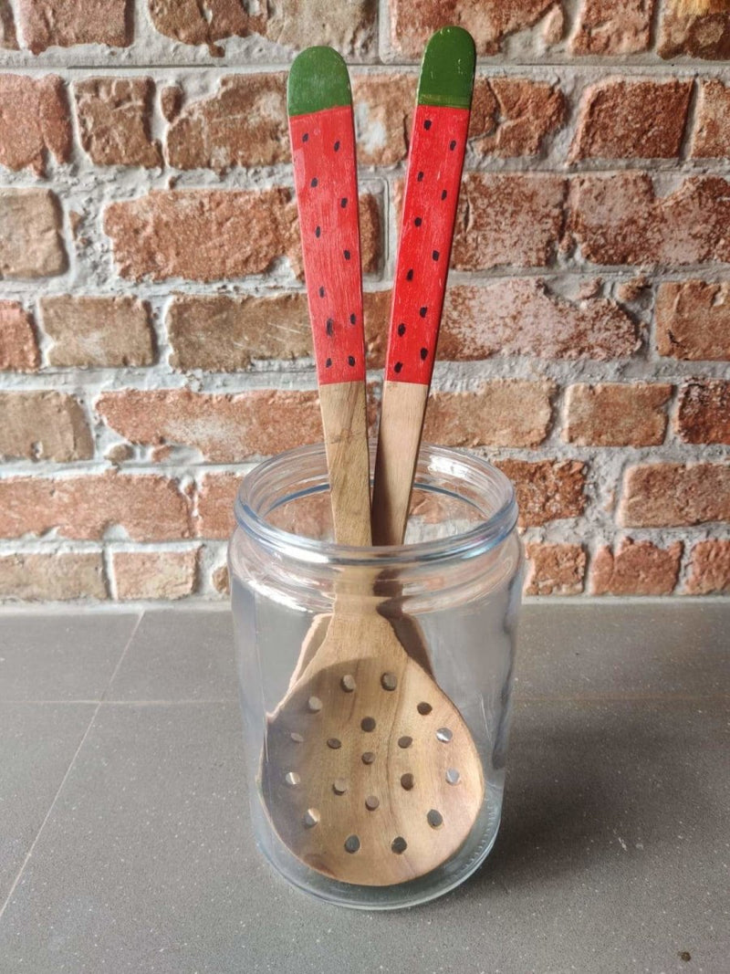 Buy Watermelon Wooden Cooking Spoon- Set Of 2 | Shop Verified Sustainable Products on Brown Living