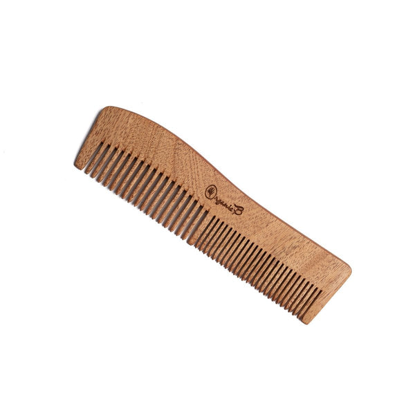 Buy Wave Shaped Natural Neem Comb for Detangling pack of 2 | Shop Verified Sustainable Hair Comb on Brown Living™
