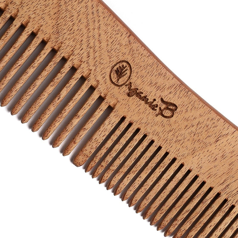 Buy Wave Shaped Natural Neem Comb for Detangling pack of 2 | Shop Verified Sustainable Products on Brown Living