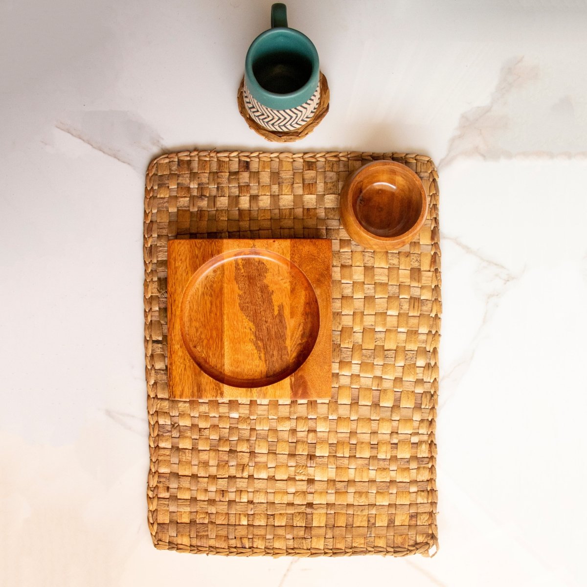 Weaver Water Hyacinth Mat ( Set Of 6) | Verified Sustainable by Brown Living™