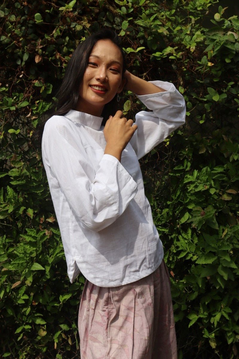 Buy White Collared Top | Organic Cotton | Shop Verified Sustainable Womens Top on Brown Living™