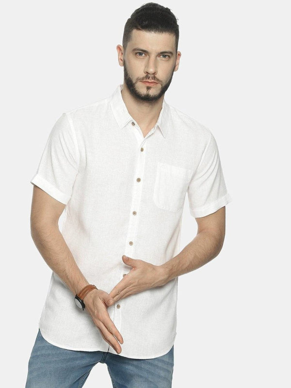 Buy White Colour Slim Fit Hemp Casual Shirt | Shop Verified Sustainable Mens Shirt on Brown Living™