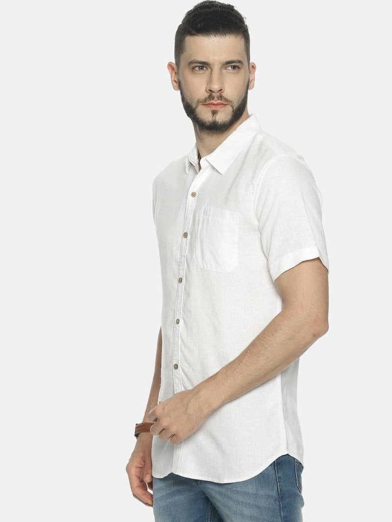Buy White Colour Slim Fit Hemp Casual Shirt | Shop Verified Sustainable Products on Brown Living
