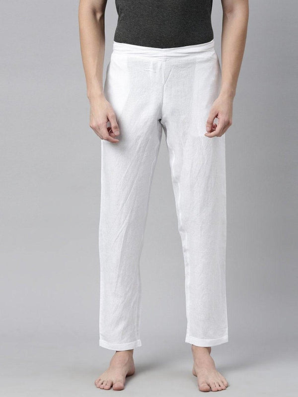 Buy White Colour Solid Hemp Lounge Pants for Men | Shop Verified Sustainable Mens Pants on Brown Living™