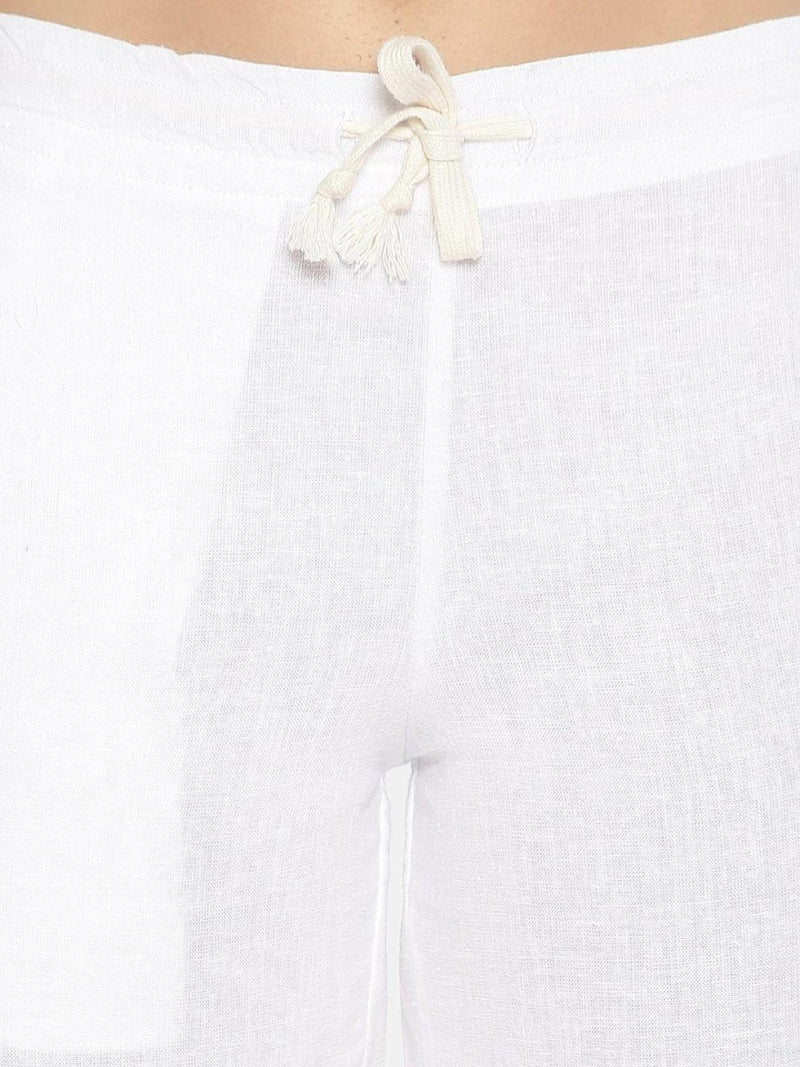 Buy White Colour Solid Lounge Pants For Women | Shop Verified Sustainable Products on Brown Living