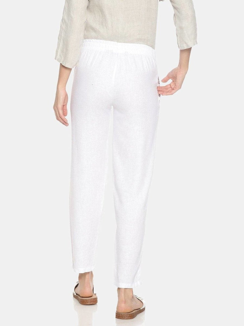 Buy White Colour Solid Lounge Pants For Women | Shop Verified Sustainable Products on Brown Living