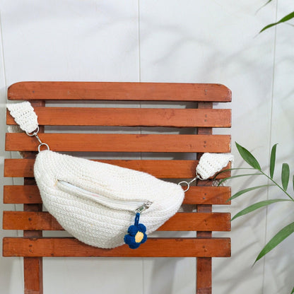 White Crochet Fanny Pack Bag | Verified Sustainable by Brown Living™