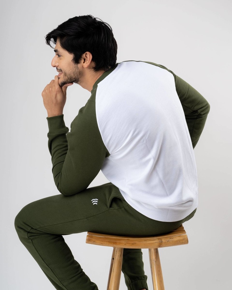 White Raglan Cotton Sweatshirt | Verified Sustainable by Brown Living™