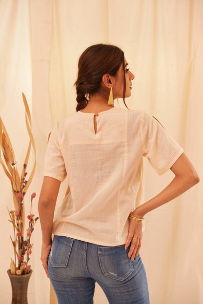 White Rock Top | Handloom Cotton Top | Naturally Dyed fabric | Verified Sustainable by Brown Living™