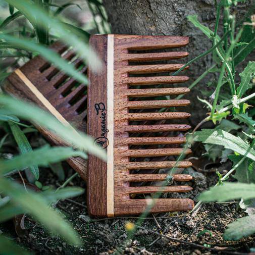 Wide Teeth Rosewood / Sheesham Comb for Shampoo and Detangling | Verified Sustainable by Brown Living™