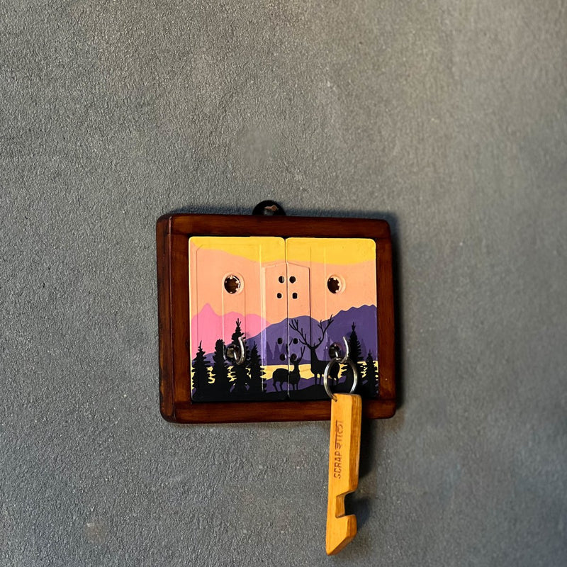 Buy Wilderness Mini Key Keyholder | Upcycled | Audio tapes | Wanderlust | Handcrafted | Shop Verified Sustainable Wall Decor on Brown Living™