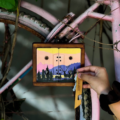 Wilderness Mini Key Keyholder | Upcycled | Audio tapes | Wanderlust | Handcrafted | Verified Sustainable by Brown Living™