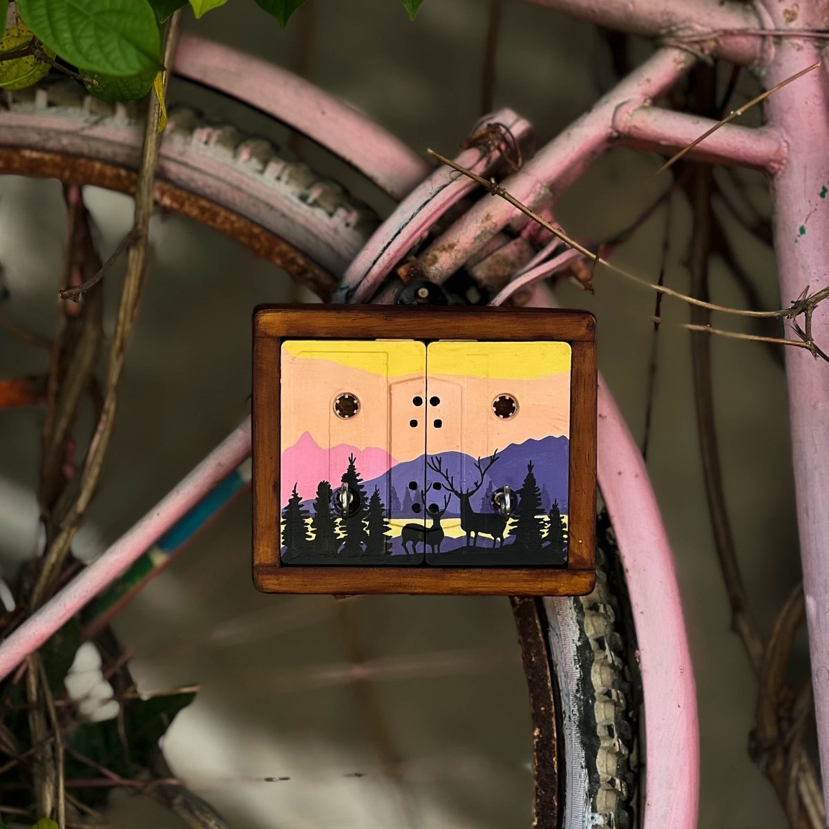 Wilderness Mini Key Keyholder | Upcycled | Audio tapes | Wanderlust | Handcrafted | Verified Sustainable by Brown Living™