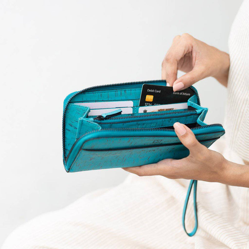 Buy Willow Zip-around Wristlet - Teal | Shop Verified Sustainable Womens Wallet on Brown Living™