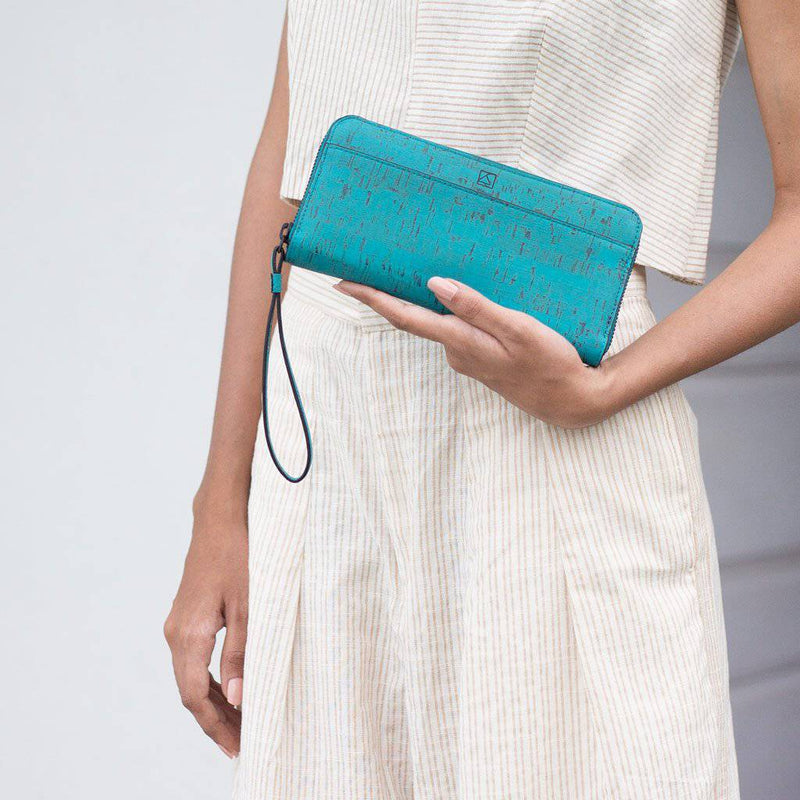 Buy Willow Zip-around Wristlet - Teal | Shop Verified Sustainable Womens Wallet on Brown Living™