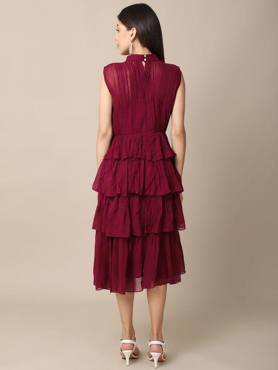 Wine Gathered Dress | Verified Sustainable by Brown Living™