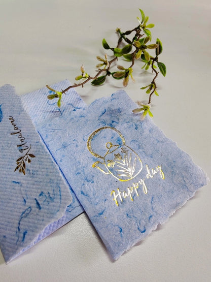 Wish Cards in Blue Denim Textile Recycled Paper – Greeting & Note Cards by UNALOME available on Brown Living™. . SKU: UN - WS - 14. Img 2.