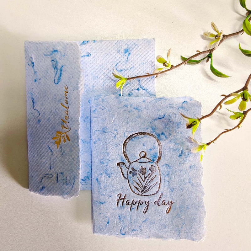 Buy Wish Cards in Blue Denim Textile Recycled Paper | Shop Verified Sustainable Gift Cards on Brown Living™