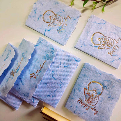Wish Cards in Blue Denim Textile Recycled Paper – Greeting & Note Cards by UNALOME available on Brown Living™. . SKU: UN - WS - 14. Img 10.