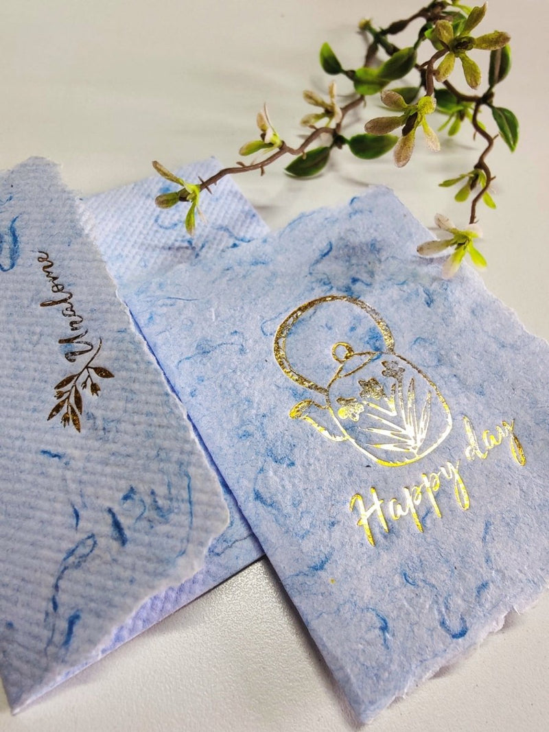 Buy Wish Cards in Blue Denim Textile Recycled Paper | Shop Verified Sustainable Gift Cards on Brown Living™