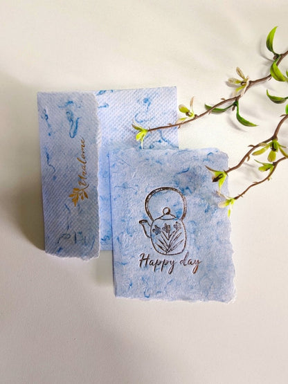 Wish Cards in Blue Denim Textile Recycled Paper – Greeting & Note Cards by UNALOME available on Brown Living™. . SKU: UN - WS - 14. Img 1.
