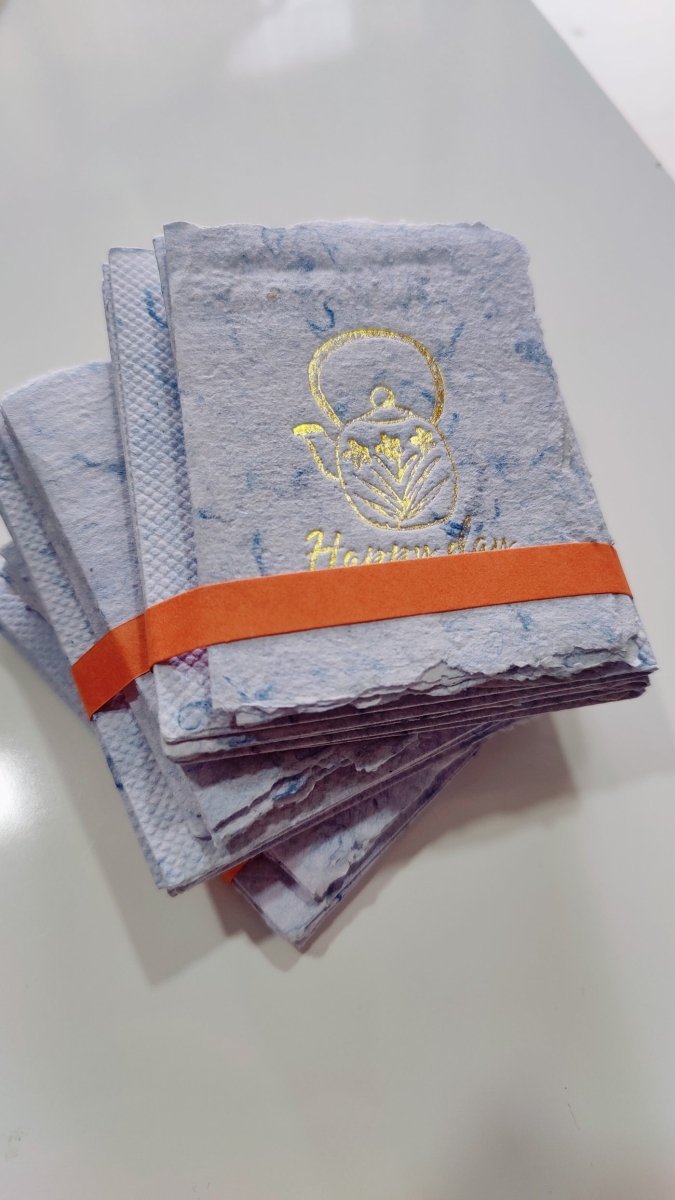 Wish Cards in Blue Denim Textile Recycled Paper – Greeting & Note Cards by UNALOME available on Brown Living™. . SKU: UN - WS - 14. Img 8.