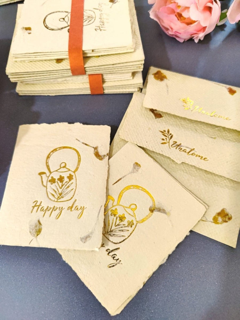 Buy Wish Cards in Marigold Petal Paper- Happy Day | Shop Verified Sustainable Products on Brown Living