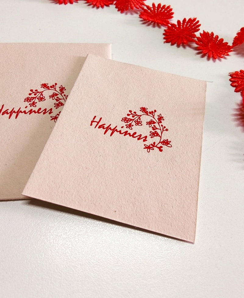 Buy Wish Cards in Organic Cotton Rag paper- Happiness Beige | Shop Verified Sustainable Products on Brown Living