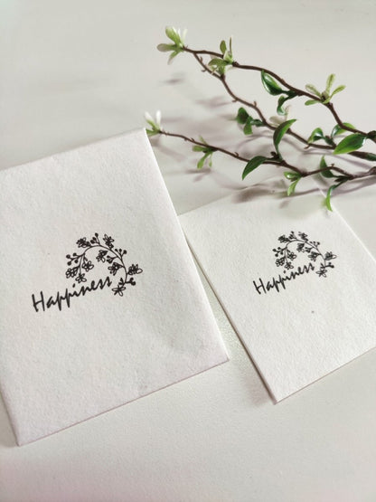 Wish Cards in Organic Cotton Rag paper - Happiness White – Greeting & Note Cards by UNALOME available on Brown Living™. . SKU: UN - WS - 12. Img 4.