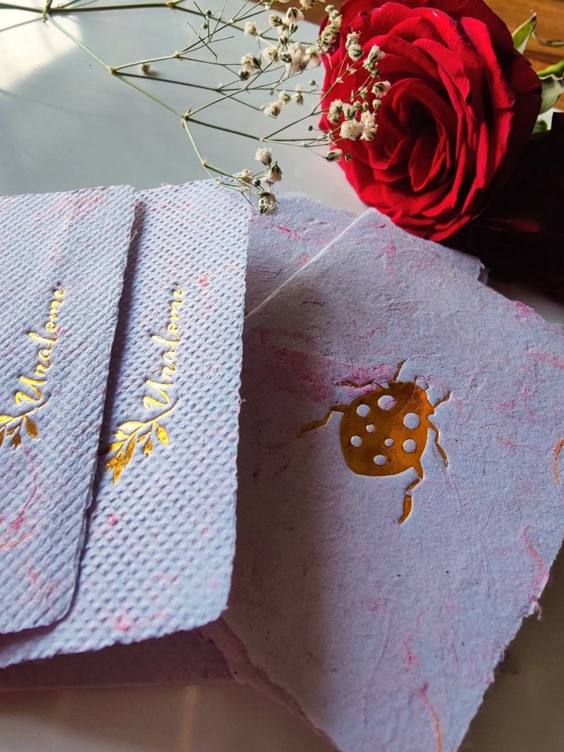 Buy Wish Cards in Recycled Textile Paper- Lady Bug | Shop Verified Sustainable Products on Brown Living