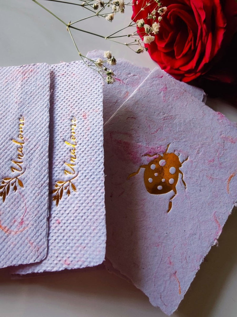 Buy Wish Cards in Recycled Textile Paper- Lady Bug | Shop Verified Sustainable Products on Brown Living